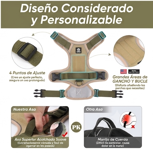 Arnés Reflectante con Asa de Control para Perros — Paseos Seguros Día y Noche