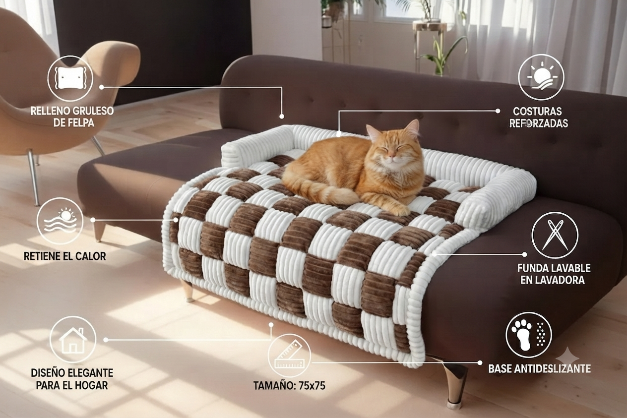 Cama de Felpa Cálida para Mascotas