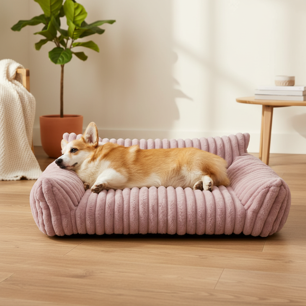 Rosa palo con corgi